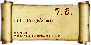Till Benjámin névjegykártya